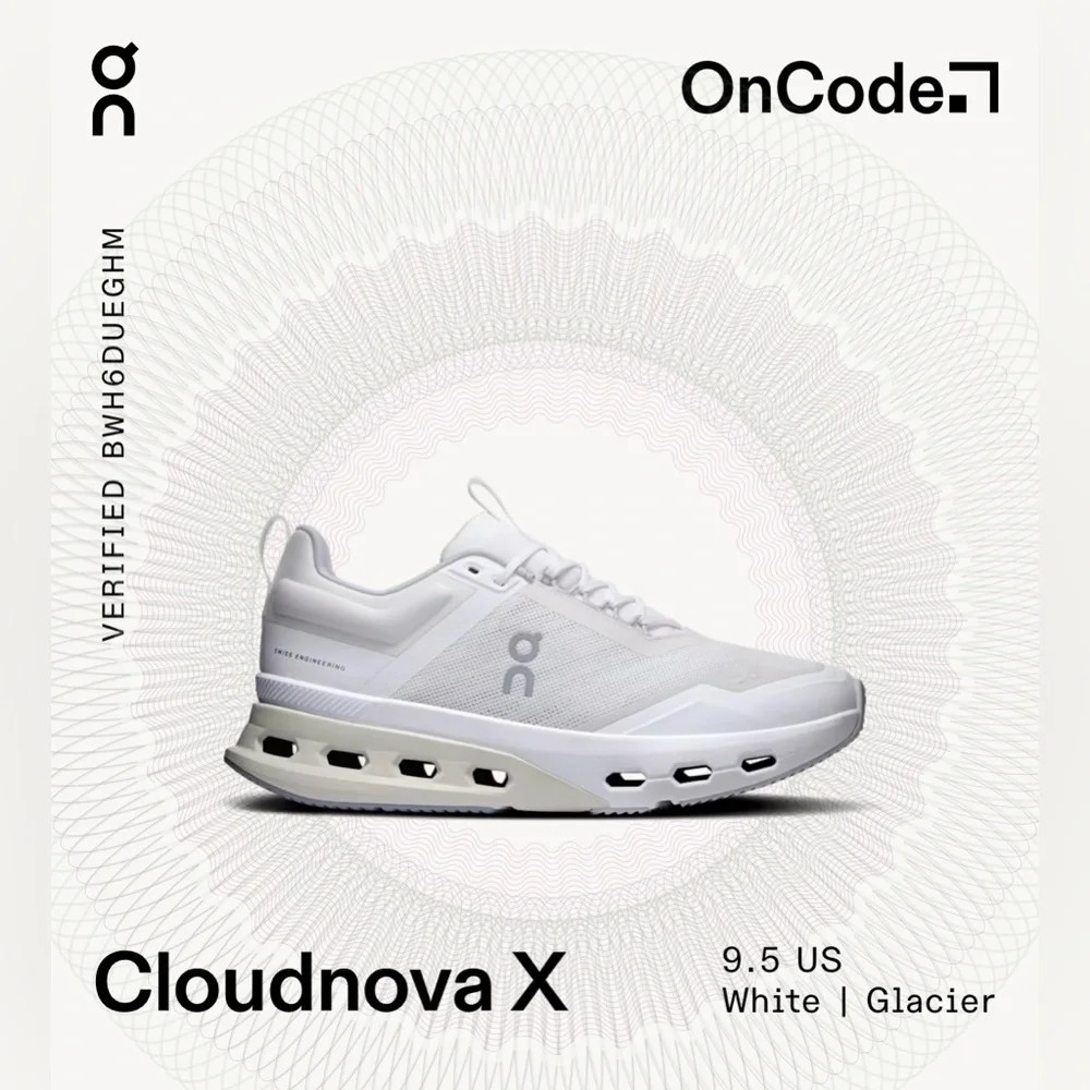 On Cloud Cloudnova X in Glacier White, Size 9.5